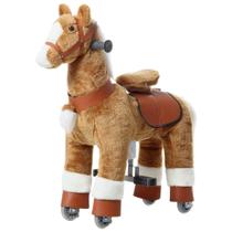 Brinquedo de Cavalinho de Montar PONYEEHAW Pelúcia Marrom 66x31x72cm
