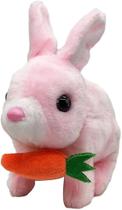 Brinquedo de coelho saltitante, dançante. Bonito Coelhinho da Páscoa Cenoura Brinquedo a pilha ( branco ou rosa)