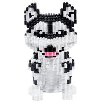 Brinquedo de construção AHZILEI Micro Dog Husky com 6400 unidades para crianças/adultos
