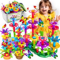 Brinquedo de construção de jardim de flores Doloowee 102 peças para meninas de 3 a 7 anos