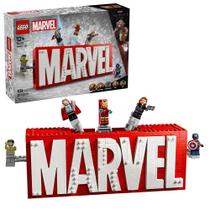 Brinquedo de construção do logotipo LEGO Marvel Marvel com 5 minifiguras 12+