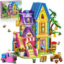 Brinquedo de construção HOGOKIDS Beeeping & Bakery House com LED 1084PCS