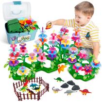 Brinquedo de construção Leetous Dinosaur Flower Garden 167 peças