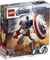 Brinquedo de construção LEGO Marvel Avengers Classic Captain America Mech Armor 76168 com 121 peças