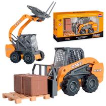 Brinquedo De Construção Mini Carregadeira Empilhadeira Case SV300B Com Pallets Caixas Brinquedo De Construção Mini Carregadeira Empilhadeira Case SV300B Com Pallets Caixas