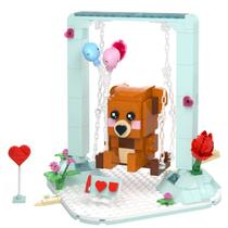 Brinquedo de construção Nubee Valentine's Brown Bear compatível com Lego 8+