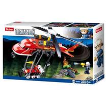 Brinquedo de Construir Cubic Bombeiros Helicóptero de Transporte 325 Peças Multikids - BR1493