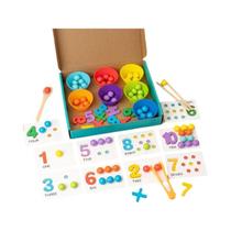 Brinquedo De Contas De Madeira Montessori Para Crianças, Habilidades Motoras Finas, Classificação De