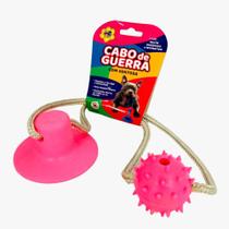 Brinquedo De Corda Cabo De Guerra Com Ventosa Para Cães Rosa - Pet Toys