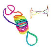 Brinquedo de corda de mão Rainbow Finger Rope Trick 70 cm para crianças