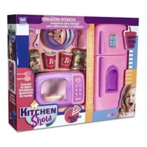 Brinquedo De Cozinha Infantil Gourmet Chef Kids Geladeira Com Micro Ondas Culinária Para Crianças Kit Didático Pedagógico