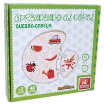 Brinquedo De Crianca Educ Madeira Aprendendo As Cores 48 Pcs