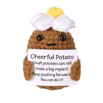 Brinquedo de crochê BOXOB Funny Potato Flower com cartão de 6,5 cm de lã