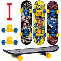 Brinquedo de Dedo 10cm Kit 3 Mini Skate Radical Art Brink