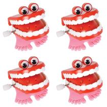 Brinquedo de Dentes Barulhentos com Mola The Dreidel Company Pacote com 4 Unidades 4,5 cm