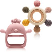 Brinquedo de dentição CAHILON para 0-6 a 12 meses com luva de silicone