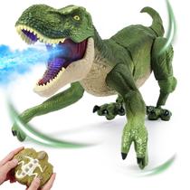 Brinquedo de dinossauro com controle remoto BEMITON Walking com spray e luz