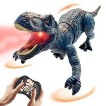 Brinquedo de dinossauro com controle remoto Moskiddo T Rex para crianças 3-12, azul Brinquedo de dinossauro com controle remoto Moskiddo T Rex para crianças 3-12, azul