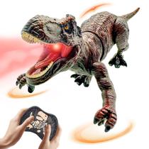 Brinquedo de dinossauro com controle remoto Moskiddo T-Rex para crianças de 3 a 12 anos
