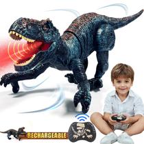 Brinquedo de dinossauro de controle remoto Sunrad T-Rex com spray e luz