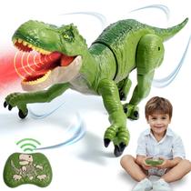 Brinquedo de dinossauro de controle remoto Sunrad T-Rex com spray e luz