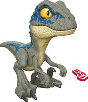 Brinquedo de dinossauro Mattel Jurassic World Mega Roar Blue Velociraptor