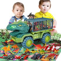 Brinquedo de dinossauro para caminhão MewVeer Tyrannosaurus com 15 bonecos de dinossauro