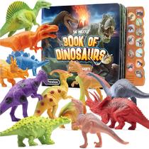 Brinquedo de Dinossauro PREXTEX para Crianças (3-5 anos) - 12 Figuras + Livro