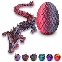 Brinquedo de dragão impresso em 3D, cristal articulado, 30 cm, vermelho, preto Brinquedo de dragão impresso em 3D, cristal articulado, 30 cm, vermelho, preto