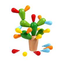 Brinquedo de educação infantil com blocos de construção de cactos de madeira Brinquedo de educação infantil com blocos de construção de cactos de madeira