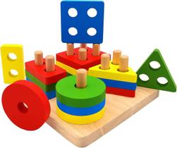 Brinquedo de empilhamento e classificação de quebra-cabeças de madeira Brinquedo educativo Montessori Brinquedo de empilhamento e classificação de quebra-cabeças de madeira Brinquedo educativo Montessori