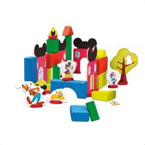 Brinquedo De Encaixe 71 Peças Infantil Em Madeira MDF +3 Anos Mickey Educativo Criatividade Imaginação Xalingo - 19665