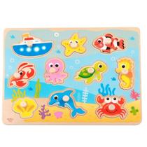 Brinquedo de Encaixe Educativo Madeira Fundo do Mar Tooky Brinquedo de Encaixe Educativo Madeira Fundo do Mar Tooky