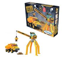 Brinquedo de Encaixe para Criança Montar Cidade em Obras Guindaste e Caminhão 238 Peças +6 Anos Xalingo 0606.5
