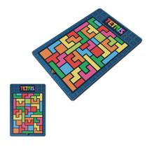 Brinquedo de Encaixe Peças Coloridas Tetris em MDF Infantil