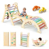 Brinquedo de escalada BlueWood Pikler Triangle Set 7 em 1 para bebê
