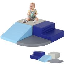 Brinquedo de escalada FFBag Soft Play, equipamento para crianças de 1 a 3 anos, azul