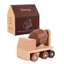 Brinquedo de escavadeira de madeira para crianças, misturador de cimento e guindaste Brinquedo de escavadeira de madeira para crianças, misturador de cimento e guindaste