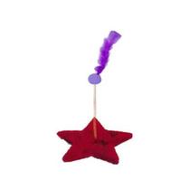 Brinquedo de estrela com pena para gatos filhotes