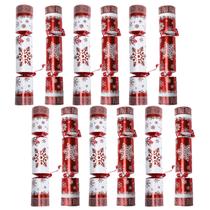 Brinquedo de festa de Natal com design de floco de neve vermelho e branco que não se encaixa