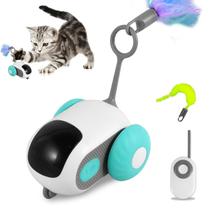 Brinquedo de Gato Felino Pet Carrinho Controle Remoto USB Bateria Recarregavel Interativo Entretenimento Diversao
