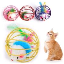 Brinquedo de Gato, ratinho na gaiola com Catnip