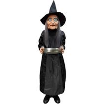 Brinquedo de Halloween Boneco Animatrônics com Movimento e Bandeja pra Doce com Luz e Som Bruxa Mordomo ou Palhaço Brinquedo de Halloween Boneco Animatrônics com Movimento e Bandeja pra Doce com Luz e Som Bruxa Mordomo ou Palhaço