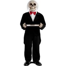 Brinquedo de Halloween Boneco Animatrônics com Movimento e Bandeja pra Doce com Luz e Som Bruxa Mordomo ou Palhaço Brinquedo de Halloween Boneco Animatrônics com Movimento e Bandeja pra Doce com Luz e Som Bruxa Mordomo ou Palhaço