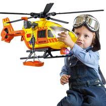 Brinquedo de helicóptero de transporte de resgate CSDCSD para crianças de 3 anos ou mais com guindaste