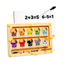Brinquedo De Labirinto Magnético De Madeira Montessori Para Crianças, Jogo De Ortografia Com