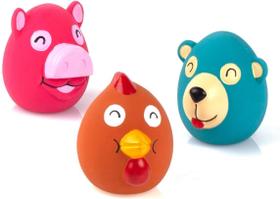 Brinquedo de látex para cães CHIWAVA Lili Design de 6,6 cm com Squeaker, pacote com 3 Brinquedo de látex para cães CHIWAVA Lili Design de 6,6 cm com Squeaker, pacote com 3