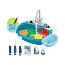 Brinquedo De Lava-Louças Elétrico Para Cozinha Com Água Corrente, Ciclo Automático De Água E