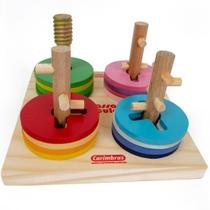 Brinquedo de Madeira Educativo Passa Círculos Brinquedo de Madeira Educativo Passa Círculos