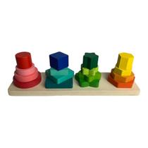 Brinquedo De Madeira Educativo Prancha De Seleção Geometric